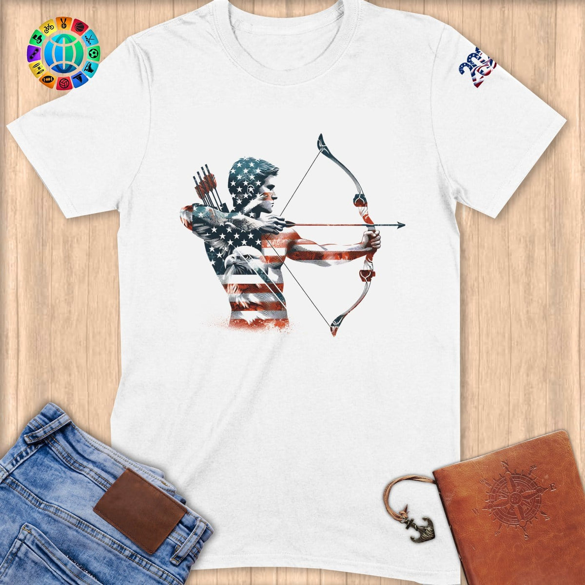 Physical Item S / White American Archer ~ Limited Edition "USA Excellence" ~ Softstyle T-Shirt