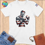 Physical Item S / White American Flag Boxer ~ Limited Edition "USA Excellence" ~ Softstyle T-Shirt