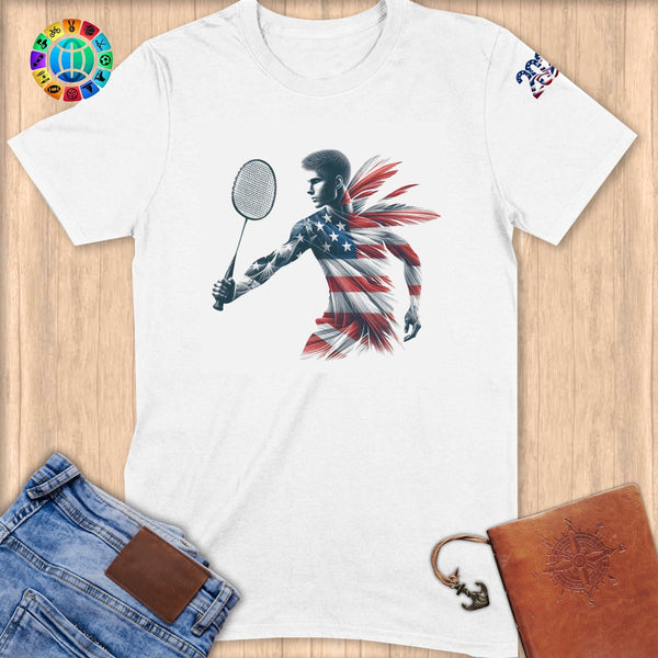 Physical Item S / White Badminton Sensation ~ Limited Edition 2024 "USA Excellence" ~ Softstyle T-Shirt