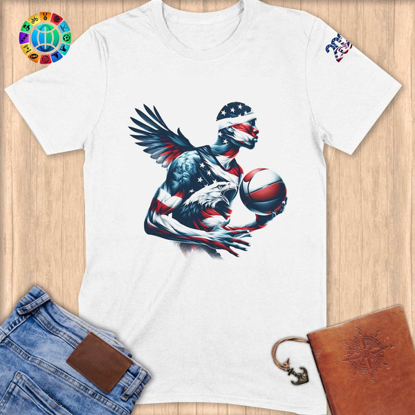 Physical Item S / White Basketball Eagle ~ Limited Edition "USA Excellence" ~ Softstyle T-Shirt