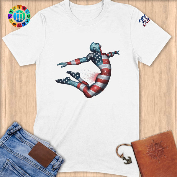 Physical Item S / White Diving Hero ~ Limited Edition 2024 "USA Excellence" ~ Softstyle T-Shirt