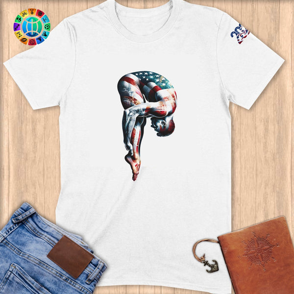 Physical Item S / White Diving Wings~Limited Edition 2024 "USA Excellence" ~ Softstyle T-Shirt