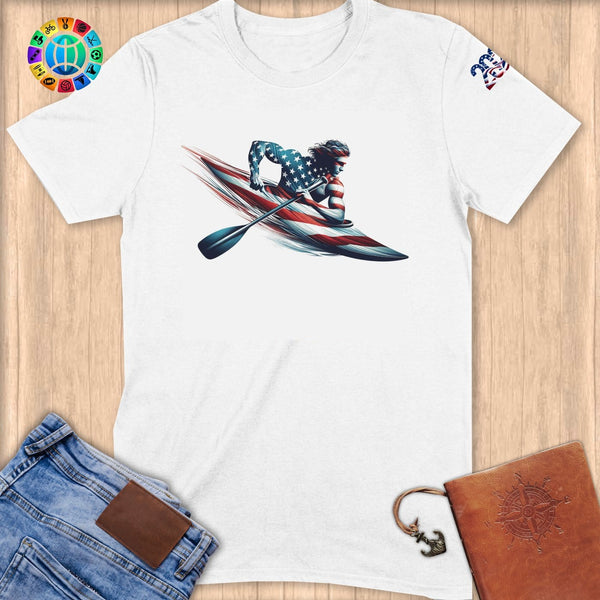 Physical Item S / White Dynamic Elite Kayaker ~ Limited Edition 2024 "USA Excellence" ~ Softstyle T-Shirt