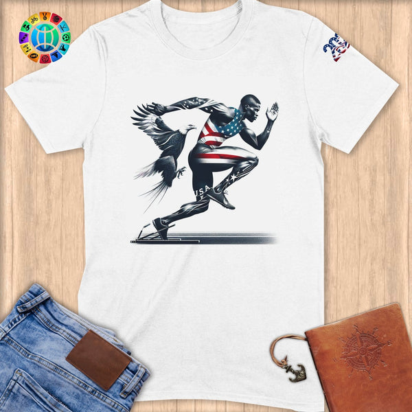 Physical Item S / White Eagle Speed~Limited Edition 2024 "USA Excellence" ~ Softstyle T-Shirt