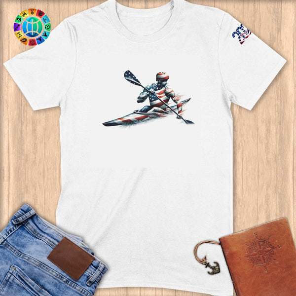 Physical Item S / White Elite Kayaker ~ Limited Edition 2024 "USA Excellence" ~ Softstyle T-Shirt