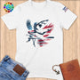 Physical Item S / White Flying Gymnast Soars ~ Limited Edition "USA Excellence" ~ Softstyle T-Shirt
