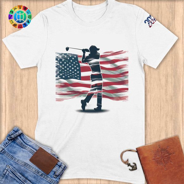Physical Item S / White Golf Flag ~ Limited Edition 2024 "USA Excellence" ~ Softstyle T-Shirt