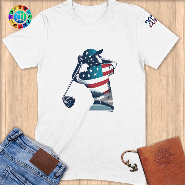 Physical Item S / White Golf Hero ~ Limited Edition 2024 "USA Excellence" ~ Softstyle T-Shirt