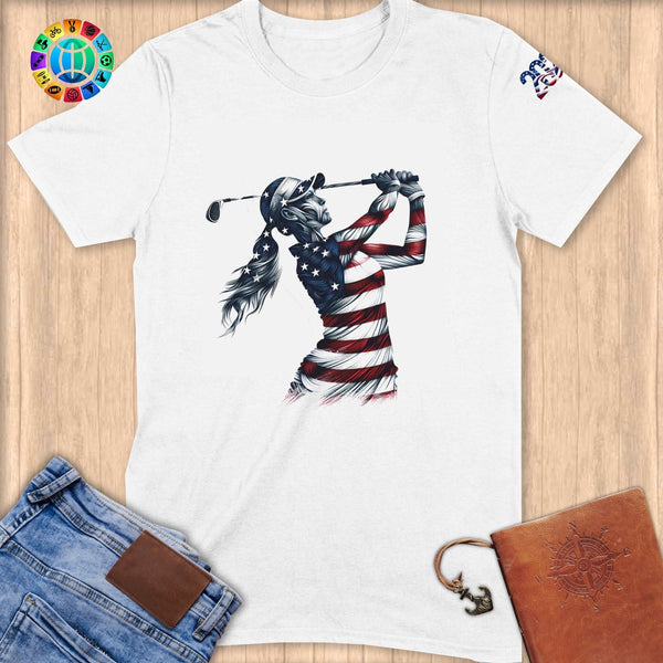Physical Item S / White Golf Patriot ~ Limited Edition 2024 "USA Excellence" ~ Softstyle T-Shirt