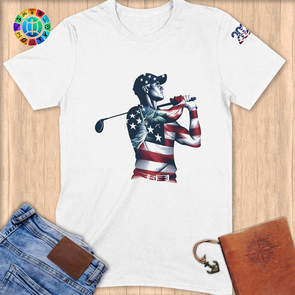 Physical Item S / White Golf Stars ~ Limited Edition 2024 "USA Excellence" ~ Softstyle T-Shirt
