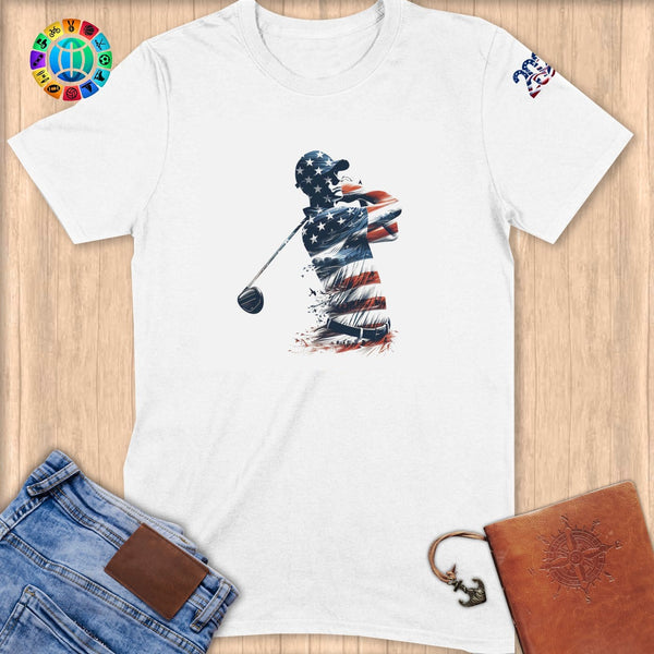 Physical Item S / White Golfer's Pride ~ Limited Edition 2024 "USA Excellence" ~ Softstyle T-Shirt