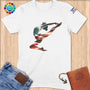 Physical Item S / White Gymnast Soars ~ Limited Edition "USA Excellence" ~ Softstyle T-Shirt