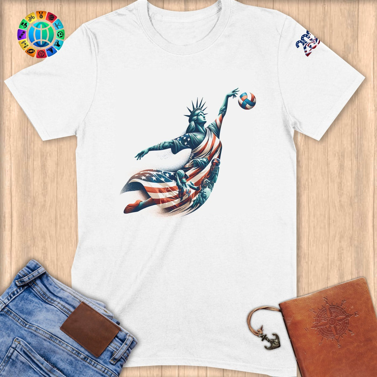 Physical Item S / White Liberty Spiker ~ Limited Edition "USA Excellence" ~ Softstyle T-Shirt