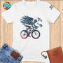 Physical Item S / White Patriotic Cyclist Eagle
T-Shirt ~ Limited Edition "USA Excellence" ~ Softstyle T-Shirt