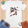 Physical Item S / White Patriotic Volleyball ~ Limited Edition "USA Excellence" ~ Softstyle T-Shirt
