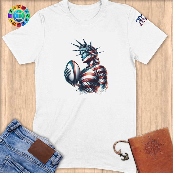 Physical Item S / White Rugby Liberty ~ Limited Edition 2024 "USA Excellence" ~ Softstyle T-Shirt