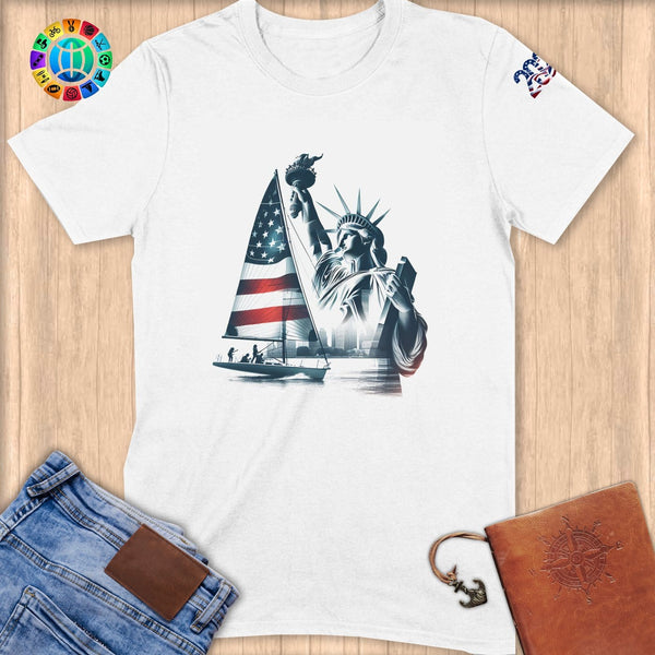 Physical Item S / White Sailing Liberty ~ Limited Edition 2024 "USA Excellence" ~ Softstyle T-Shirt