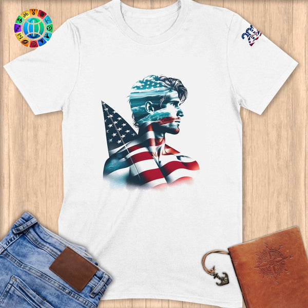 Physical Item S / White Sailing Wings ~ Limited Edition 2024 "USA Excellence" ~ Softstyle T-Shirt