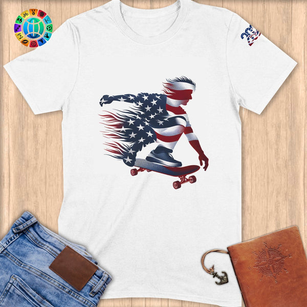 Physical Item S / White Skateboarding Champion ~ Limited Edition 2024 "USA Excellence" ~ Softstyle T-Shirt