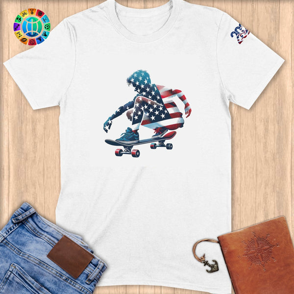 Physical Item S / White Skateboarding Dreamer ~ Limited Edition 2024 "USA Excellence" ~ Softstyle T-Shirt