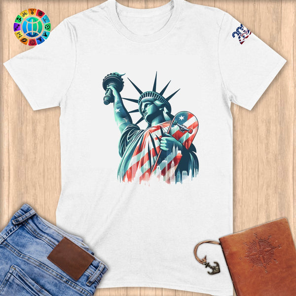 Physical Item S / White Skateboarding Liberty ~ Limited Edition 2024 "USA Excellence" ~ Softstyle T-Shirt