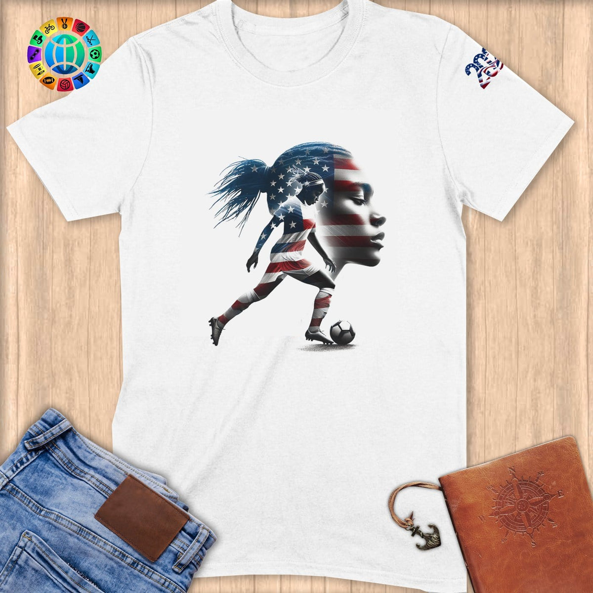 Physical Item S / White Stars Stripes Dreams ~ Limited Edition "USA Excellence" ~ Softstyle T-Shirt