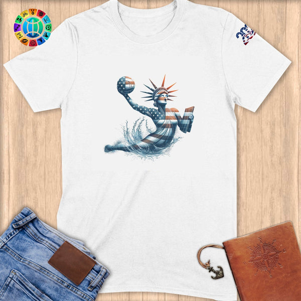 Physical Item S / White Statue of Liberty Power Handball ~ Limited Edition 2024 "USA Excellence" ~ Softstyle T-Shirt