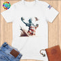 Physical Item S / White Statue of Liberty Sand Volley Eagle ~ Limited Edition "USA Excellence" ~ Softstyle T-Shirt
