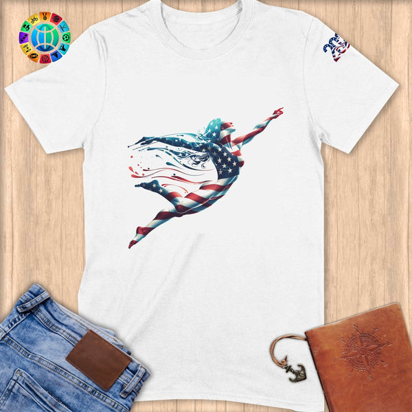 Physical Item S / White Stripes Artistic Swim ~ Limited Edition 2024 "USA Excellence" ~ Softstyle T-Shirt