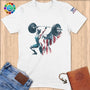 Physical Item S / White Strong American Powerlifter ~ Limited Edition "USA Excellence" ~ Softstyle T-Shirt