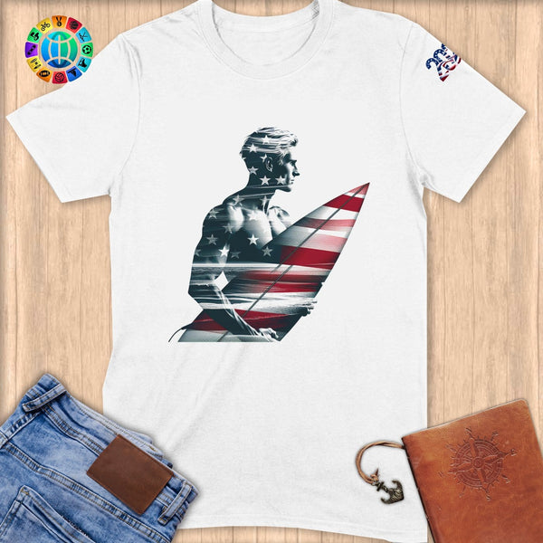Physical Item S / White Surfing America ~ Limited Edition 2024 "USA Excellence" ~ Softstyle T-Shirt