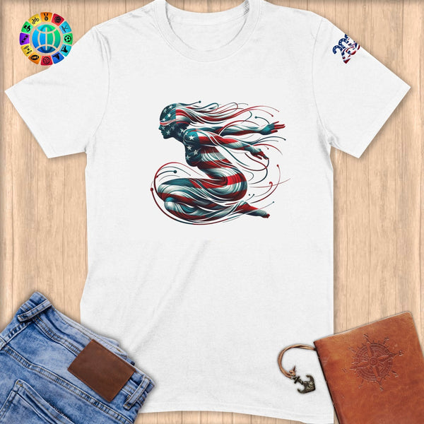 Physical Item S / White Swim Spirit ~ Limited Edition 2024 "USA Excellence" ~ Softstyle T-Shirt