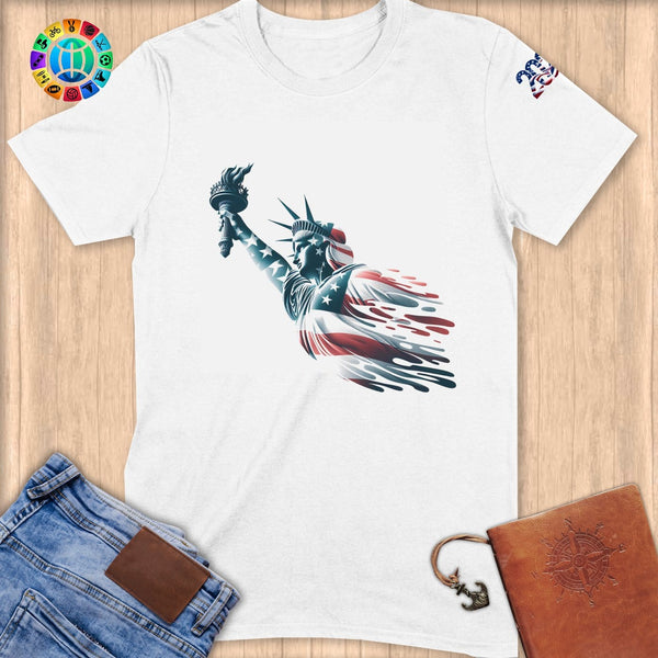 Physical Item S / White Swimming Liberty ~ Limited Edition 2024 "USA Excellence" ~ Softstyle T-Shirt