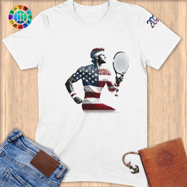 Physical Item S / White Tennis Freedom ~ Limited Edition 2024 "USA Excellence" ~ Softstyle T-Shirt
