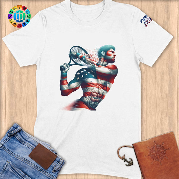 Physical Item S / White Tennis Glory ~ Limited Edition 2024 "USA Excellence" ~ Softstyle T-Shirt
