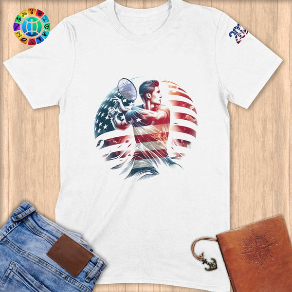 Physical Item S / White Tennis Patriotic ~ Limited Edition 2024 "USA Excellence" ~ Softstyle T-Shirt