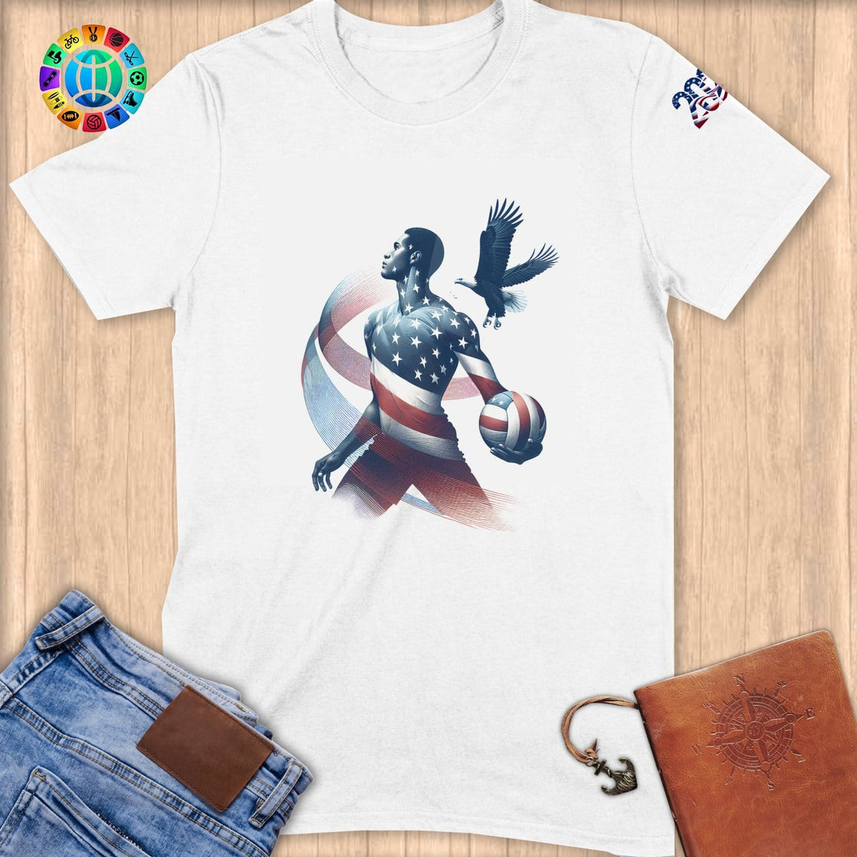 Physical Item S / White Volley Wings ~ Limited Edition "USA Excellence" ~ Softstyle T-Shirt