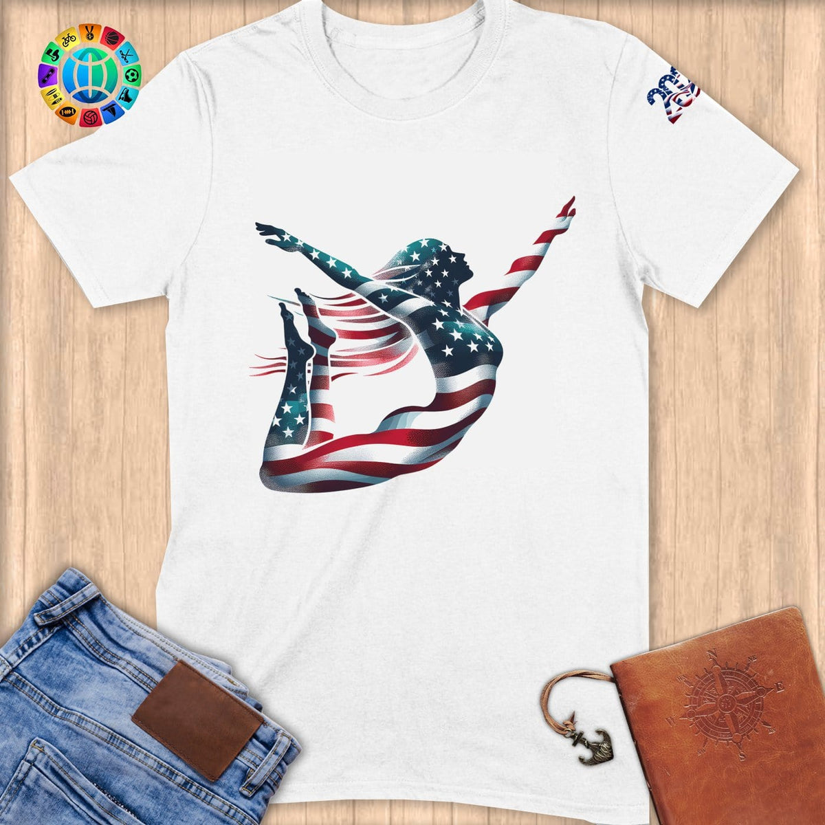 Physical Item S / White Diving Freedom ~ Limited Edition 2024 "USA Excellence" ~ Softstyle T-Shirt