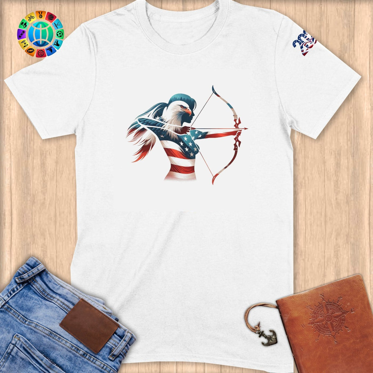 Physical Item S / White Eagle Archer~Limited Edition 2024 "USA Excellence" ~ Softstyle T-Shirt