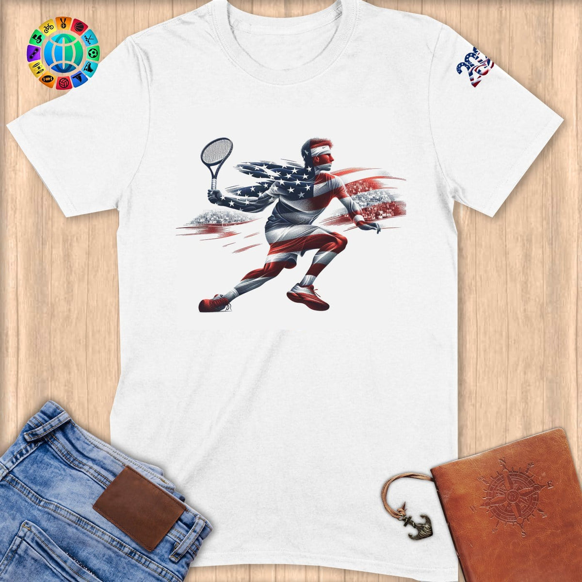 Physical Item S / White Elite Tennis Power ~ Limited Edition 2024 "USA Excellence" ~ Softstyle T-Shirt