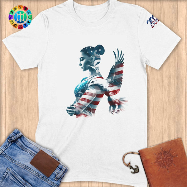 Physical Item S / White Gymnast's Reflection ~ Limited Edition "USA Excellence" ~ Softstyle T-Shirt