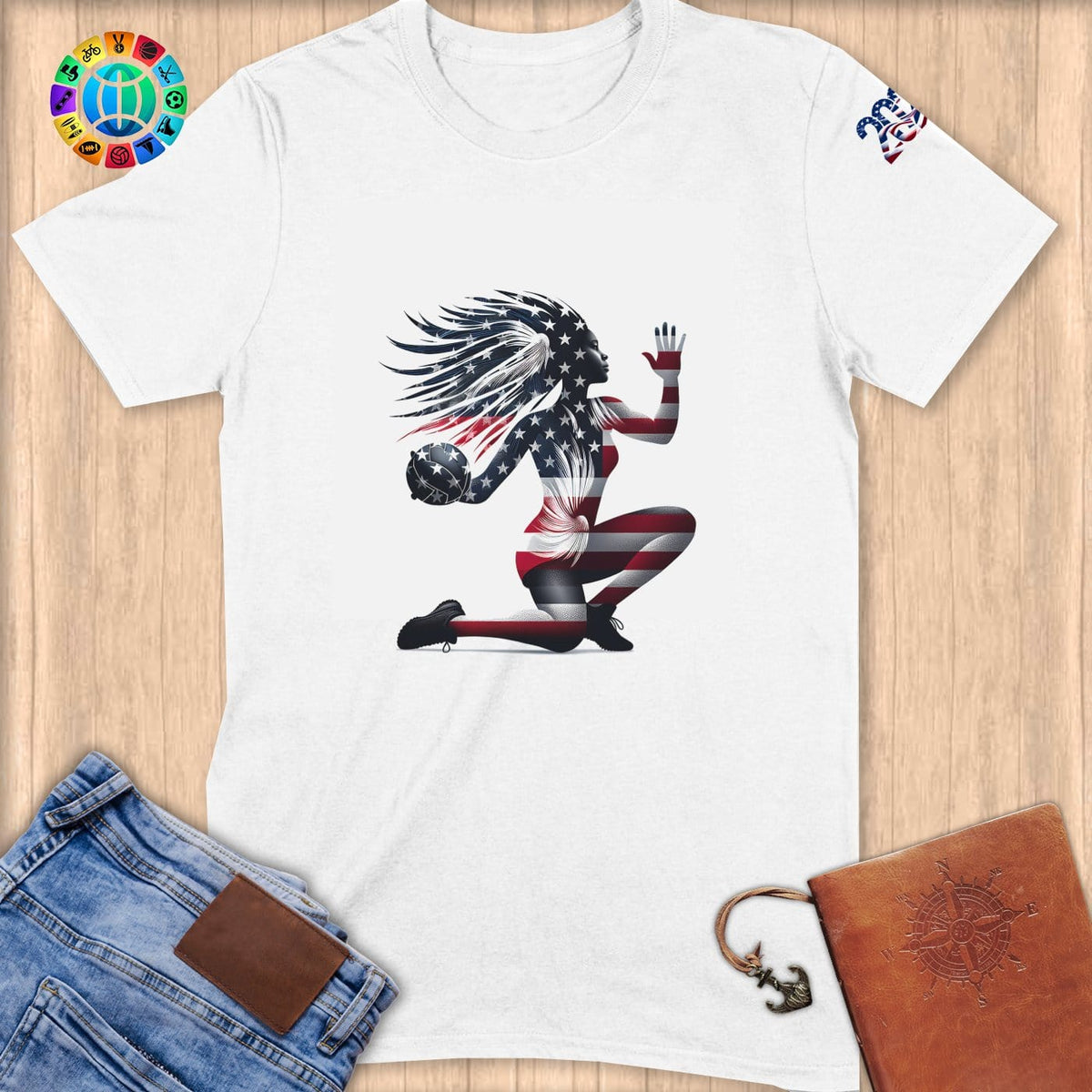 Physical Item S / White Handball Patriotic ~ Limited Edition 2024 "USA Excellence" ~ Softstyle T-Shirt