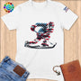 Physical Item S / White Ice Hockey Swish ~ Limited Edition 2024 "USA Excellence" ~ Softstyle T-Shirt