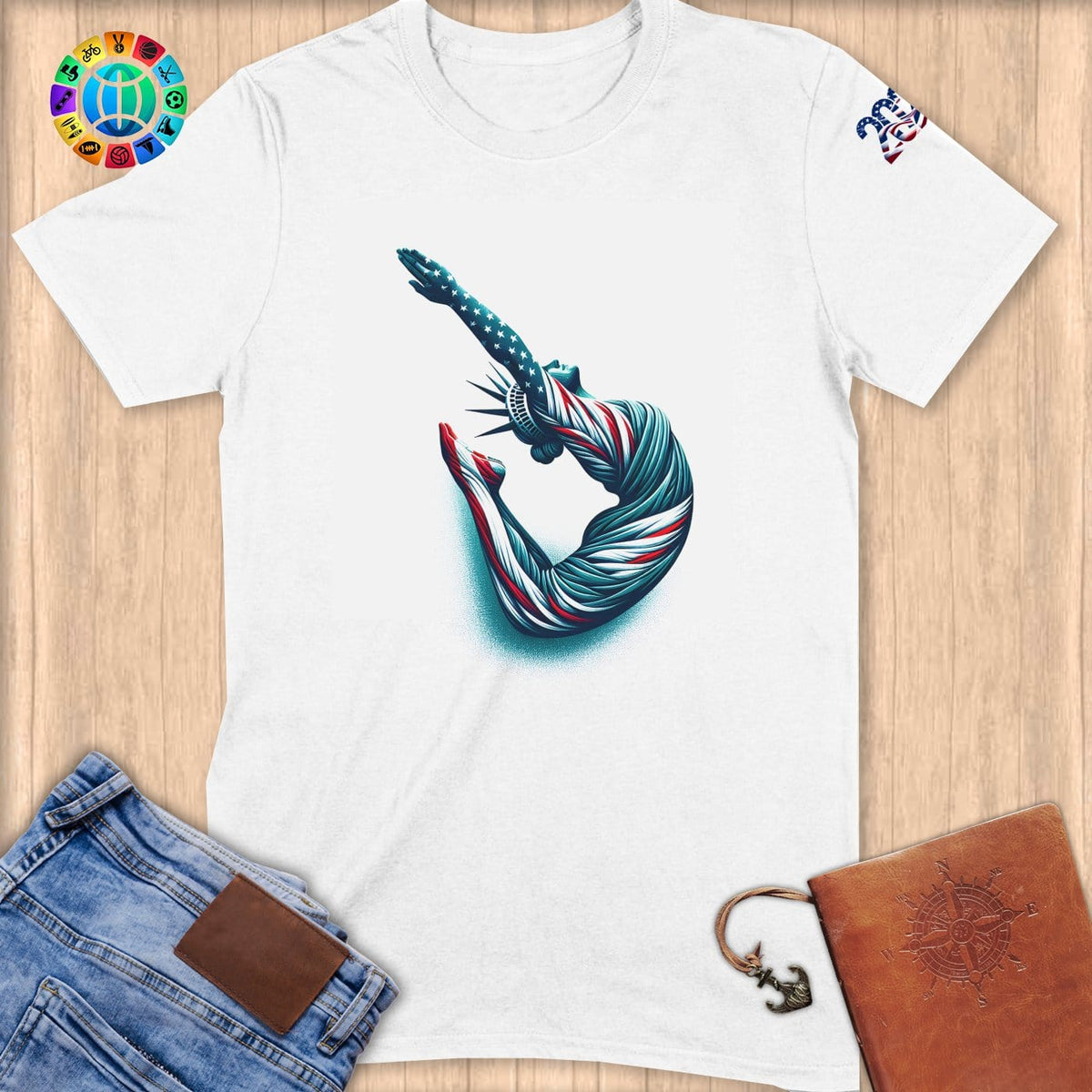 Physical Item S / White Liberty Dives~Limited Edition 2024 "USA Excellence" ~ Softstyle T-Shirt