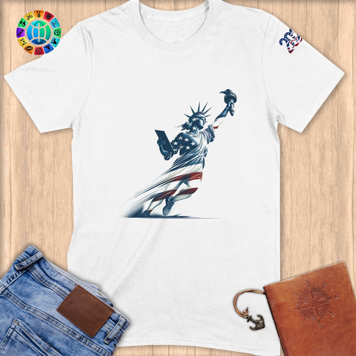 Physical Item S / White Liberty Flight ~ Limited Edition 2024 "USA Excellence" ~ Softstyle T-Shirt