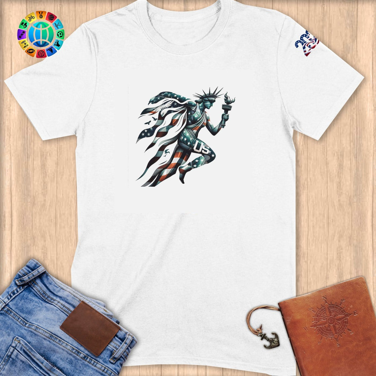 Physical Item S / White Patriotic USA Liberty~Limited Edition 2024 "USA Excellence" ~ Softstyle T-Shirt