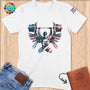 Physical Item S / White Patriotic Winged Weightlifter ~ Limited Edition "USA Excellence" ~ Softstyle T-Shirt
