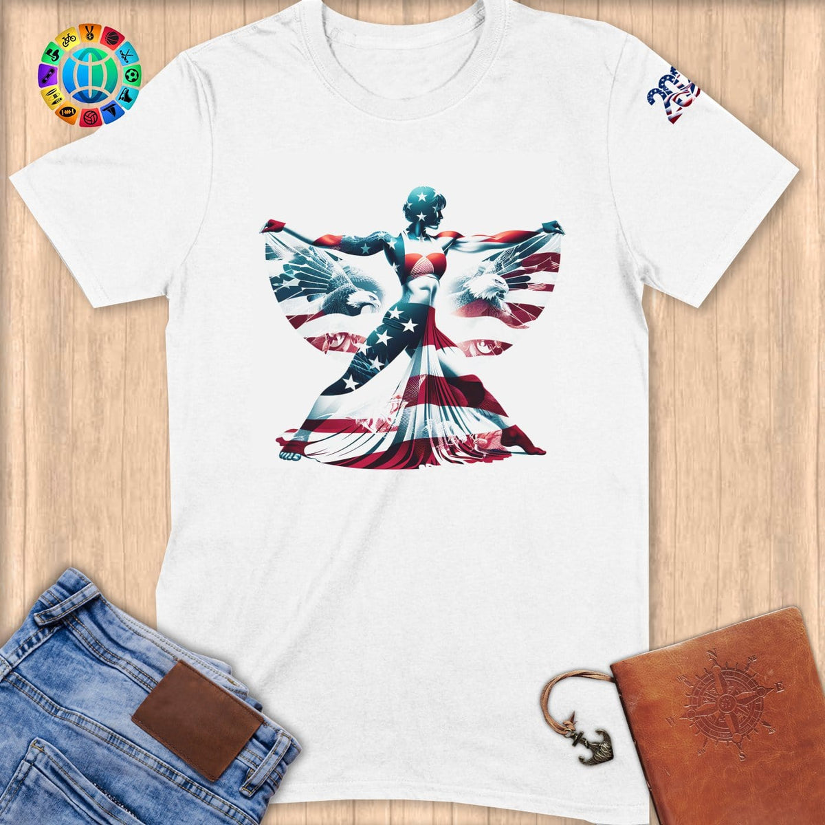 Physical Item S / White Robed Wrestler~Limited Edition 2024 "USA Excellence" ~ Softstyle T-Shirt