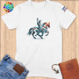 Physical Item S / White Statue of Liberty Freedom Horse~Limited Edition 2024 "USA Excellence" ~ Softstyle T-Shirt