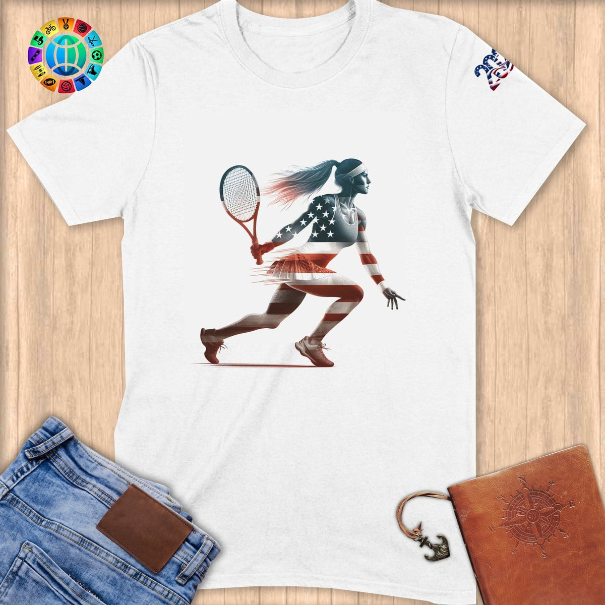 Physical Item S / White Tennis Speed ~ Limited Edition 2024 "USA Excellence" ~ Softstyle T-Shirt